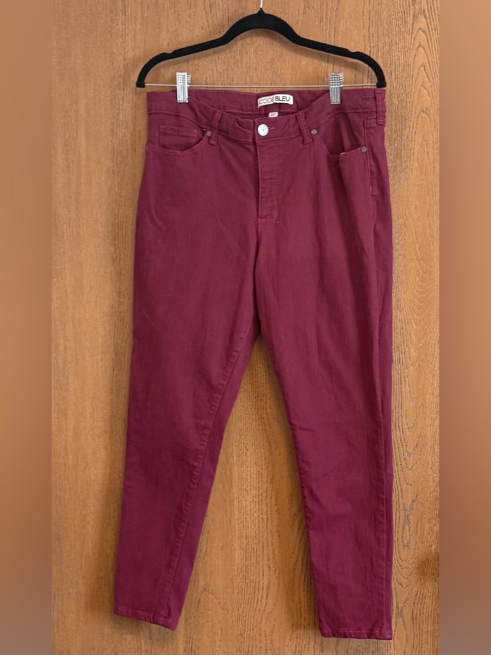 Code Bleu Burgundy High-Rise Slim Jeans
